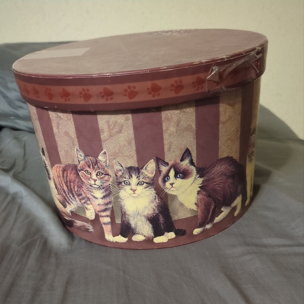 Kitty City Revelations Box with Tray inserts Lid  7.5x5in Round Box